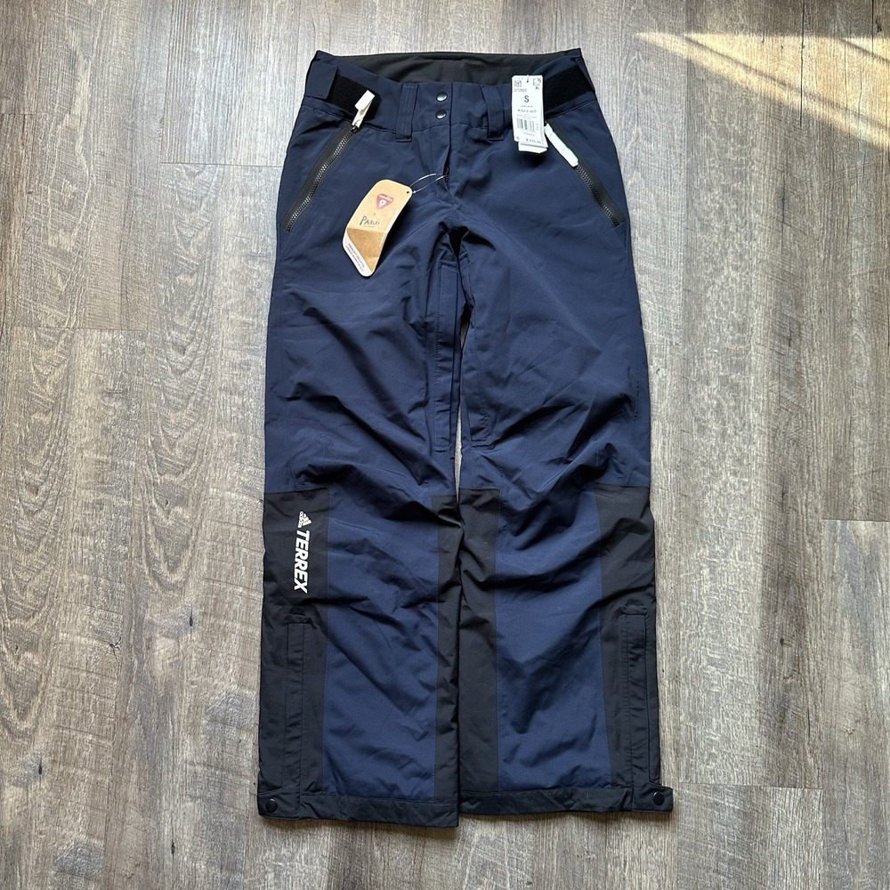 New adidas Men's Small Terrex Resort Two Layer Insulated Snow Pants Blue HC7738